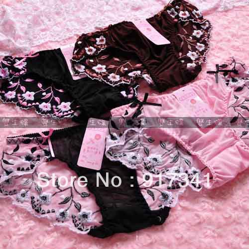 Free shipping 2013 new top Panties underwear for women Ladies briefs with lace beautiful style 10pcs embroidery sexy