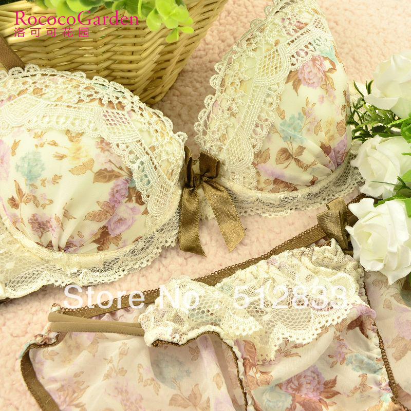 free shipping 2013 new Underwear bra set push up lace white vintage chiffon sexy 3/4 cup Tow Hook-and-eye