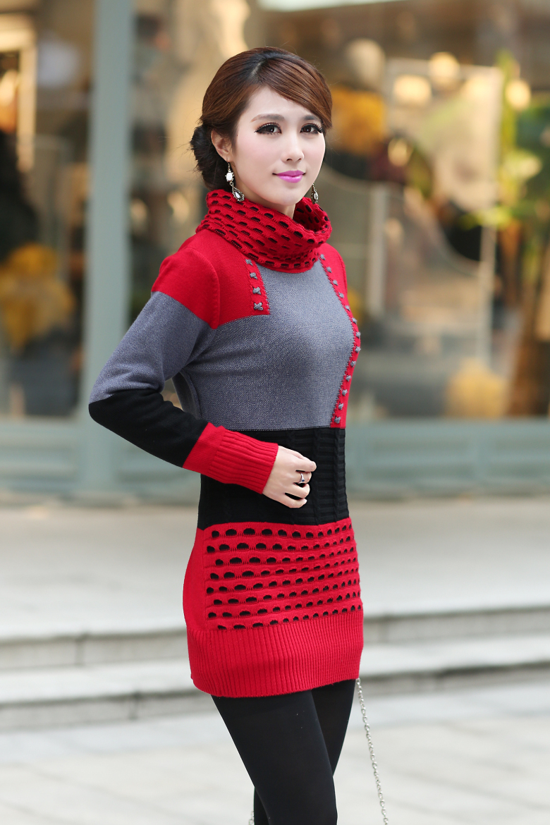 free shipping 2013 new winter fashion sweater loulan style warm upset sweater dress hot