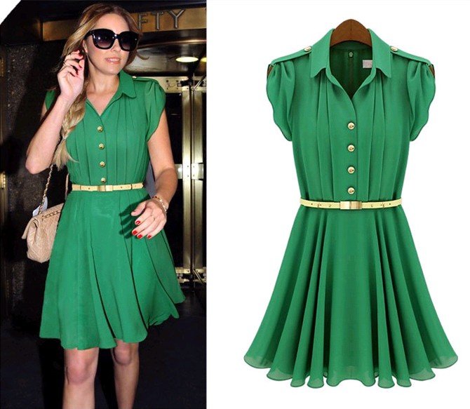 Free Shipping! 2013 Newest Dress Single-breasted one fashion dress  women dress