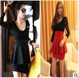 Free Shipping/2013 Nobility slim sexy lace patchwork one-piece dress,784