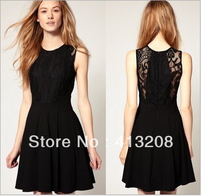 Free shipping 2013 now brands lace slim Vintage ladies' dresses women's print O-neck skirt clothings wholesaler