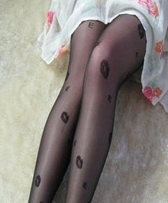 free shipping 2013 sexy letter Core-spun Yarn pantyhose stockings