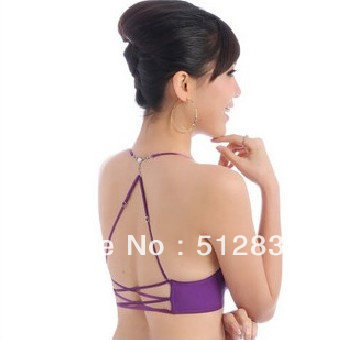 free shipping 2013 sexy push up front button cross women's separate underwear bra purple