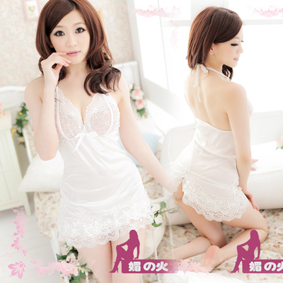 FREE SHIPPING 2013 Soft lace spaghetti strap transparentfemale sexy sleepwear temptation halter-neck underwear