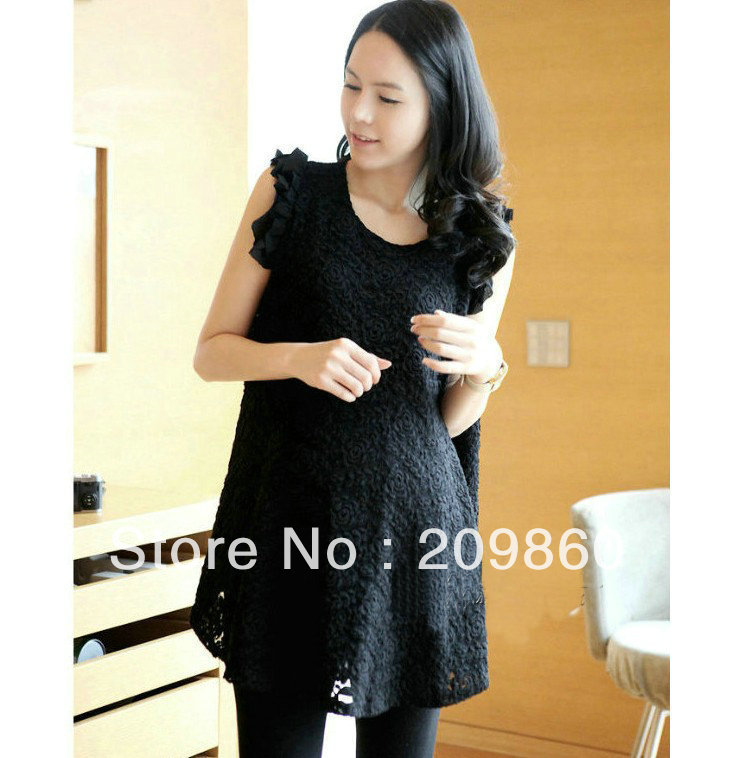 Free shipping ! 2013 special supply fashion maternity dress sleeveless lace skirt of pregnant women pregnant women dress