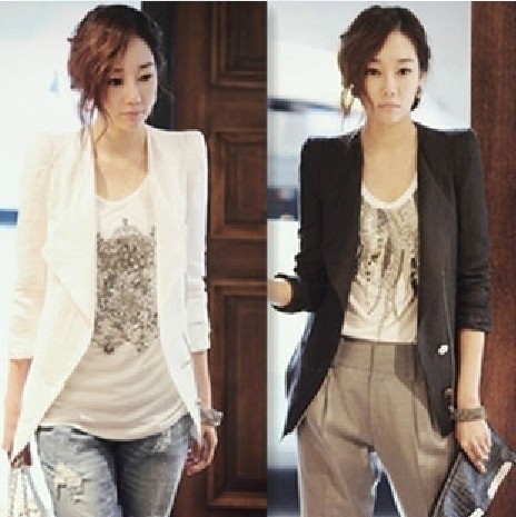 Free Shipping 2013 spring and autumn NEW elegant fashion design Korean long sleeve shrug suit ladies jacket coat, ladies blazer