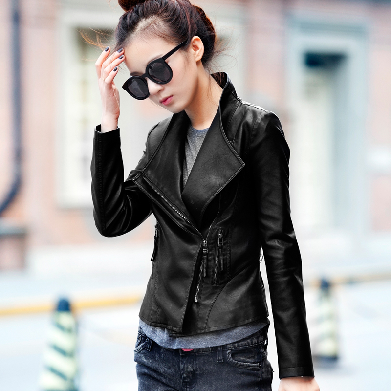 Free shipping 2013 spring and autumn outerwear short design slim PU small leather motorcycle clothing women's jacket 2080