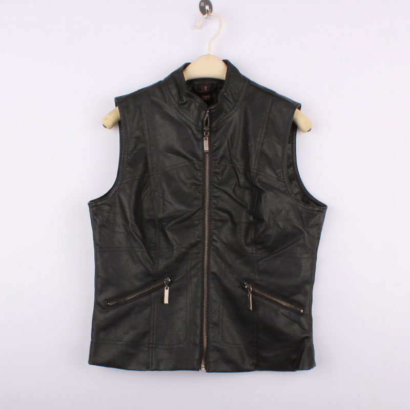 Free shipping 2013 spring and autumn slim vest water washed leather vest women's vest slim outerwear dx018