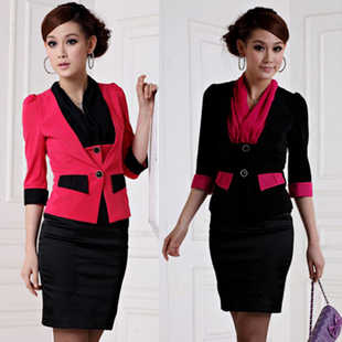 Free shipping 2013 spring and autumn women's work wear tooling ol elegant half sleeve blazer skirt