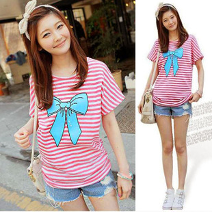 Free Shipping 2013 spring and summer maternity clothing maternity short-sleeve t-shirt summer maternity top summer 2b