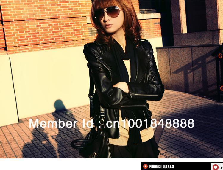 Free Shipping! 2013 spring/autumn fashion classic leather clothing women's short design PU jacket coat