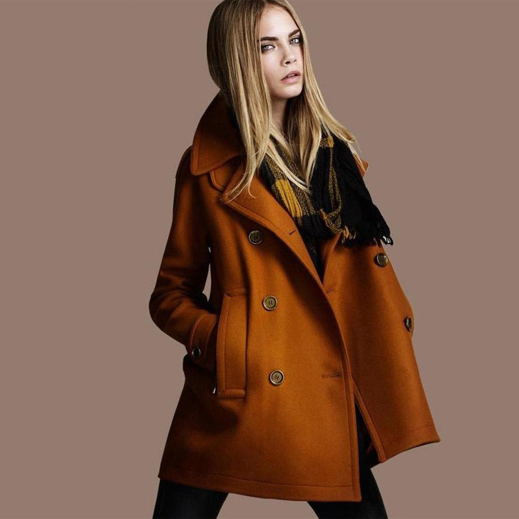 FREE SHIPPING 2013 spring autumn winter fashion double breasted coat ladies wool jacket outerwear overcoat plus size clothing