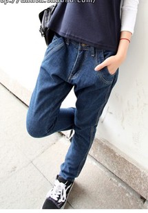 Free Shipping  2013 spring blue pattern all-match denim skinny pants b61 dress wholesale