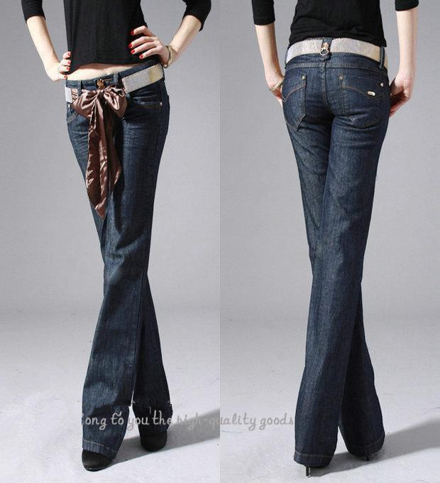 Free shipping 2013 spring denim wide leg pants female trousers loose slim denim boot cut flare trousers high waisted leggings