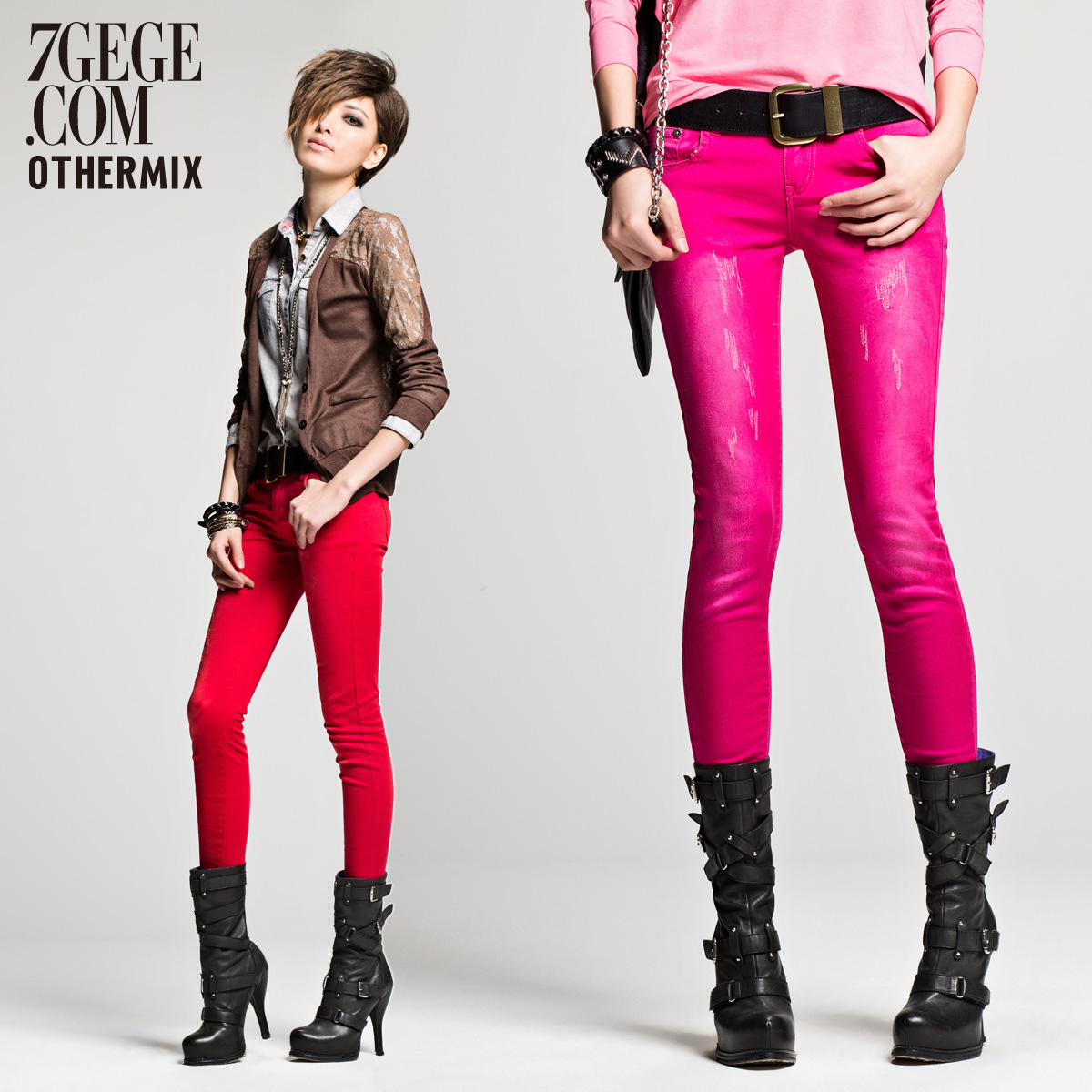 free shipping 2013 spring fashion pants distrressed slim skinny pants red casual long trousers Quality Assurance