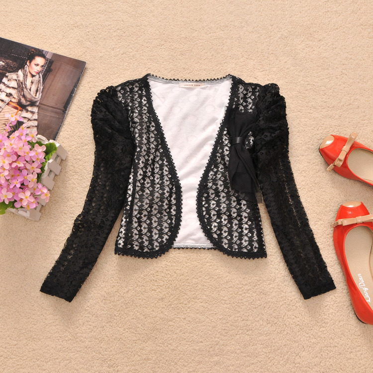 free shipping 2013 spring lace slim cardigan cape autumn corsage waistcoat