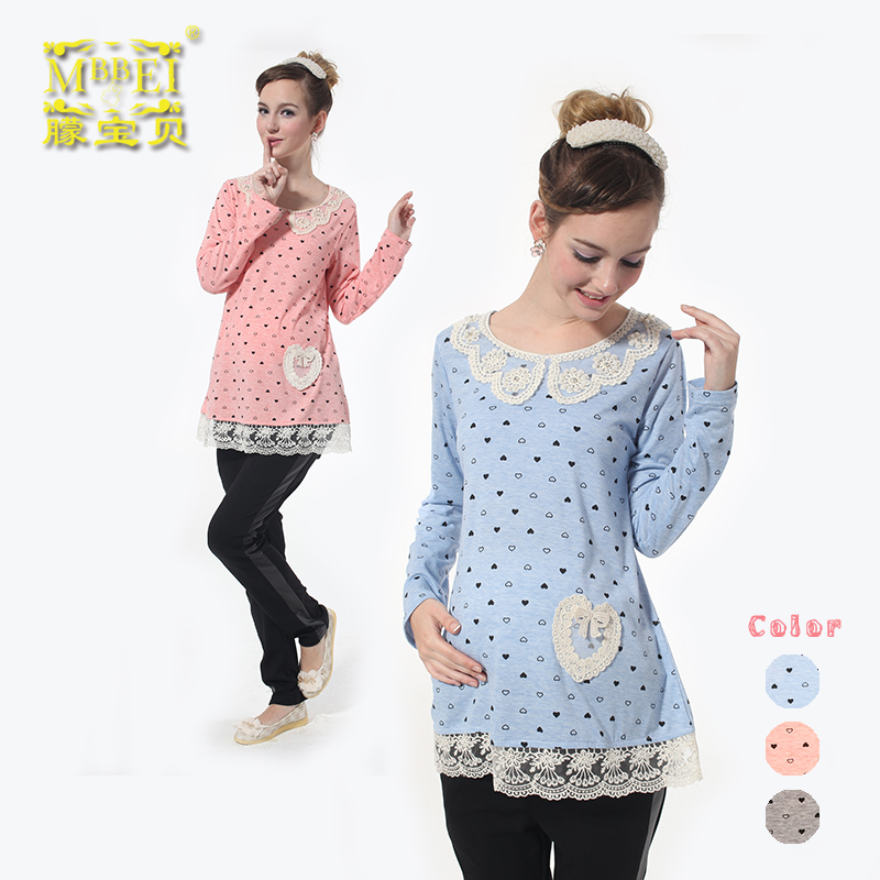 Free Shipping 2013 spring maternity clothing fashionable casual maternity upperwear maternity clothing top 1524