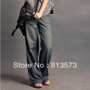 Free Shipping 2013 Spring  New arrival  loose jeans woman  pants  wide leg women jeans Plus  Size XL,XXL,XXXL