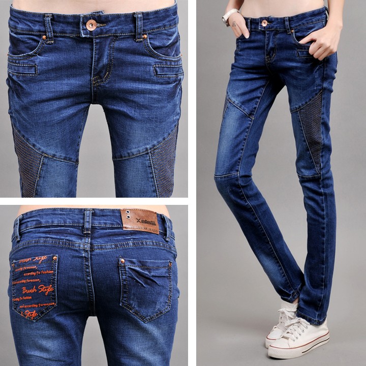 Free shipping 2013 spring new arrival slim pencil pants patchwork embroidery women's denim trousers hip hop harem pants