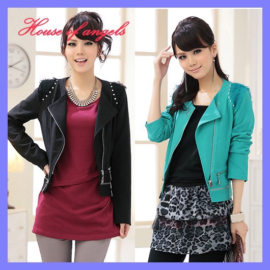 Free shipping 2013 spring new fashion long sleeve black coat women jacket plus size short tops wholesale and retail ioeoi9931