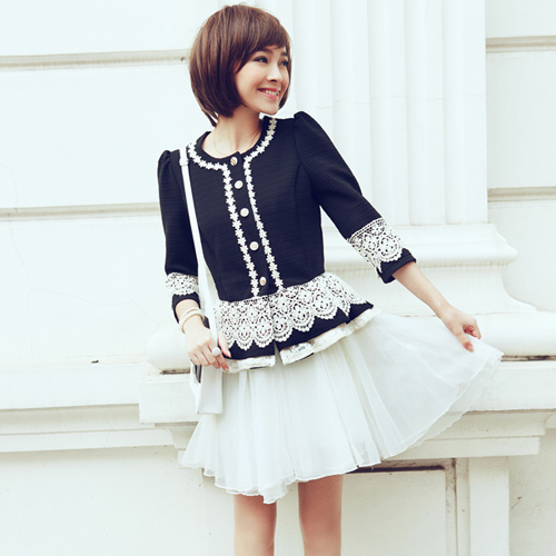 Free Shipping 2013 Spring New Korea Laciness Short Design Ladies Elegant Small Outerwear 8926