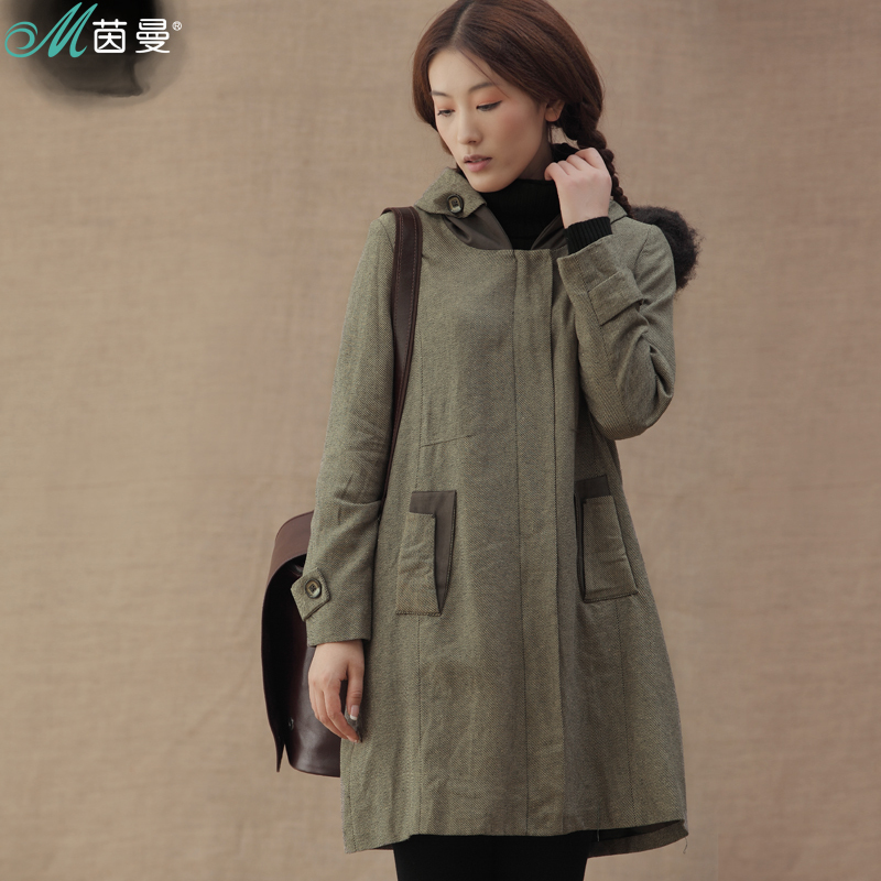 Free Shipping 2013 Spring NEW Women's INMAN  loose medium-long with a hood trench fluid outerwear d823061344