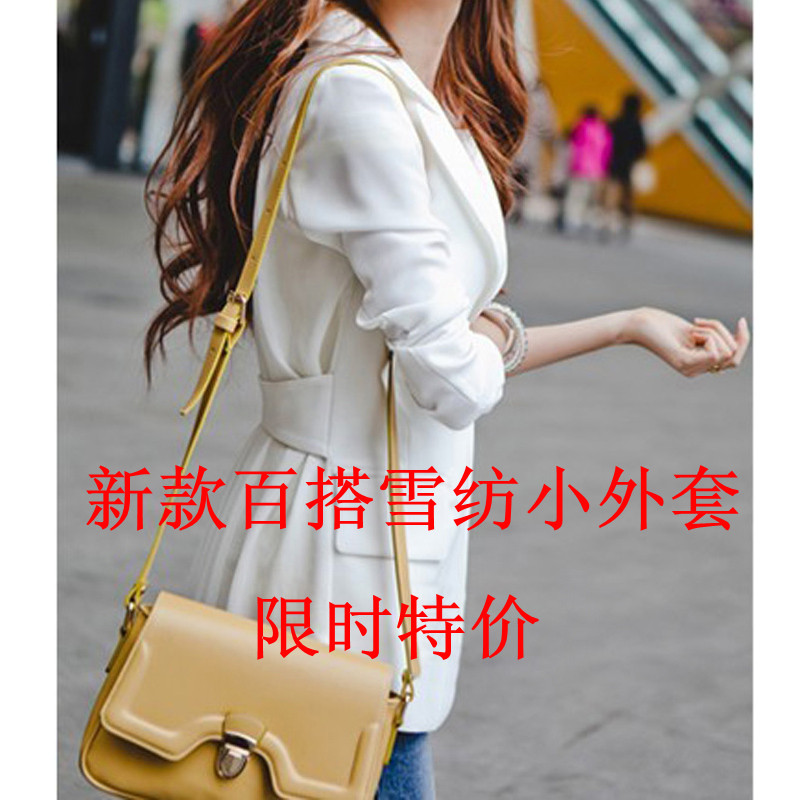 Free Shipping 2013 Spring NEW Women's    outerwear slim chiffon patchwork suit blazer outerwear female chiffon coat