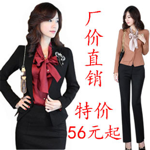 Free shipping 2013 spring ol work wear set women's fashion plus size suit skirt female formal work wear