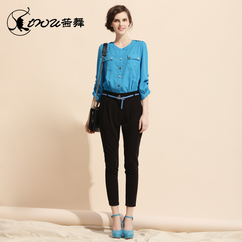 Free shipping 2013 spring plus size chiffon jumpsuit female jumpsuit woman fashion jumpsuit