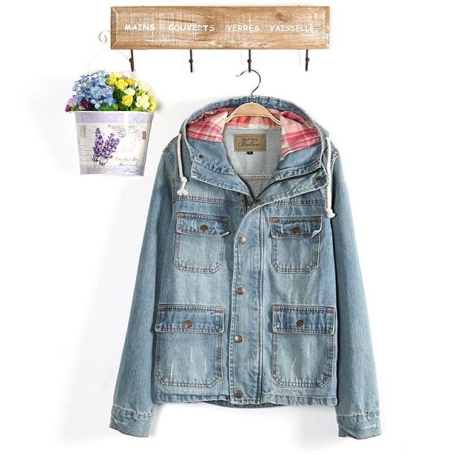 Free Shipping 2013 Spring   plus size lovers set sandtroopers street with a hood loose denim short jacket female