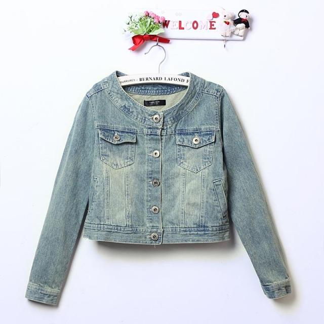 Free Shipping 2013 Spring  short design o-neck casual women's shorts slim top denim coat outerwear