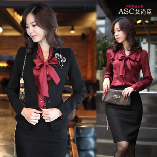 free shipping 2013 spring skirt Women piece set formal suit set