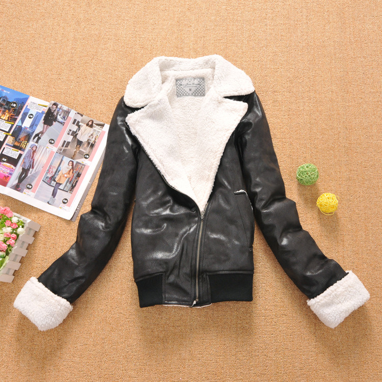 free shipping 2013 spring suede fabric berber fleece outerwear slim fur collar women's long-sleeve short jacket top