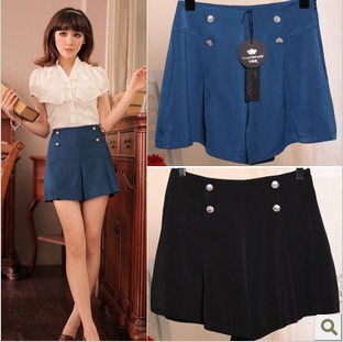 Free Shipping 2013 spring summer clothes new Slim double-breasted women's shorts/Wholesale/Retail