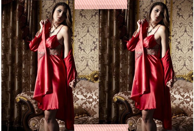 Free shipping  2013 Spring Summer  silk pajamas  women imitation silk  sleepwear homewear two piece set  hot seller wholesale