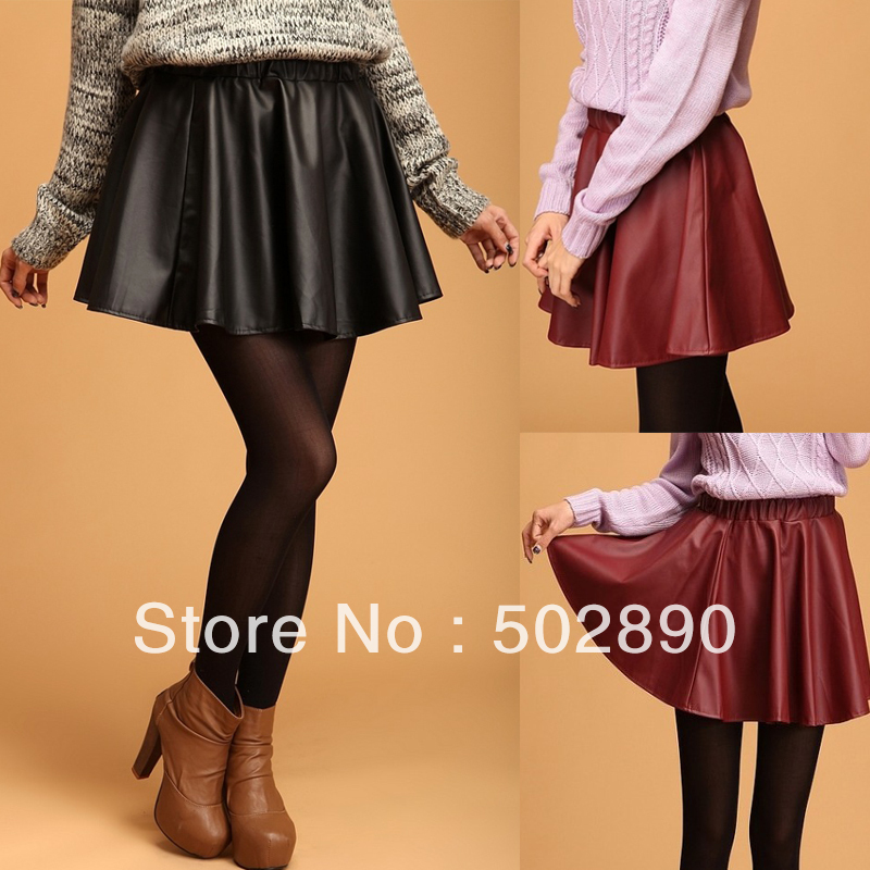 Free shipping  2013 spring summer skirt Fashion Women Sexy PU Leather Skirt High-waist Bud Kilt Skirts