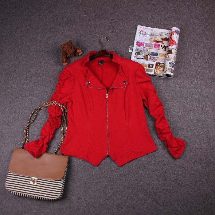 Free shipping 2013 spring sweat shirt women's zipper-up  short jacket  female coat