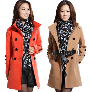 Free Shipping 2013 Spring    trench female    wool coat plus size clothing  mm