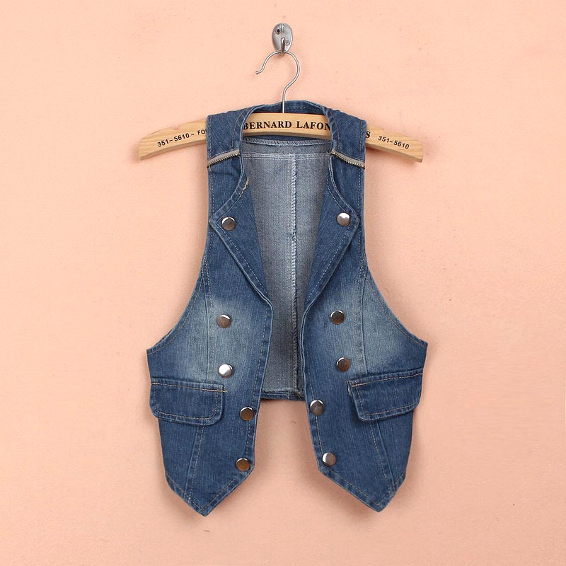 Free shipping 2013 spring vest female fashion spring and summer denim vest female denim vest dx072