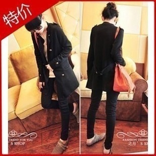 Free Shipping 2013 spring women's all-match plus size stand collar double breasted trench long-sleeve cardigan LDX