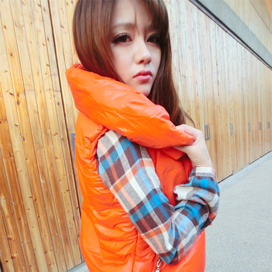 Free Shipping 2013 Spring women's dress 10.26  thermal   down vest Women  stand collar