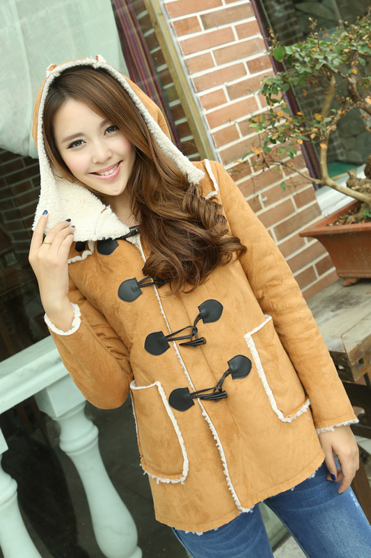 Free Shipping 2013 Spring women's dress Casual   w902l quality thickening suede fabric compound berber fleece  camel