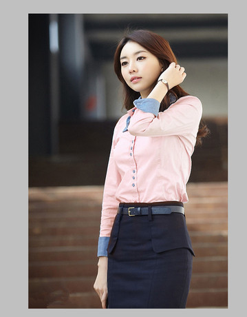 Free shipping 2013 spring women's work wear set skirt slim long-sleeve shirt tailored skirt