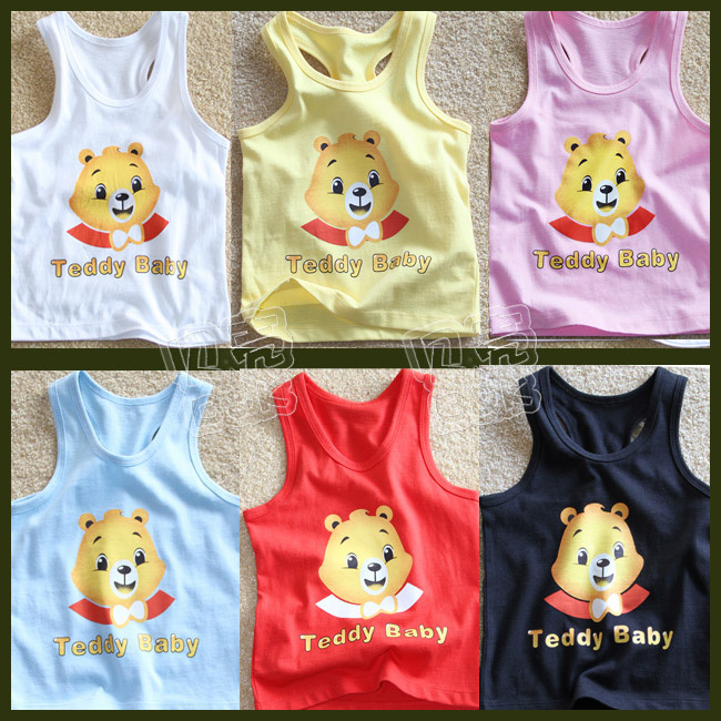 FREE SHIPPING! 2013 summer bear boys clothing girls clothing baby vest tx-1078