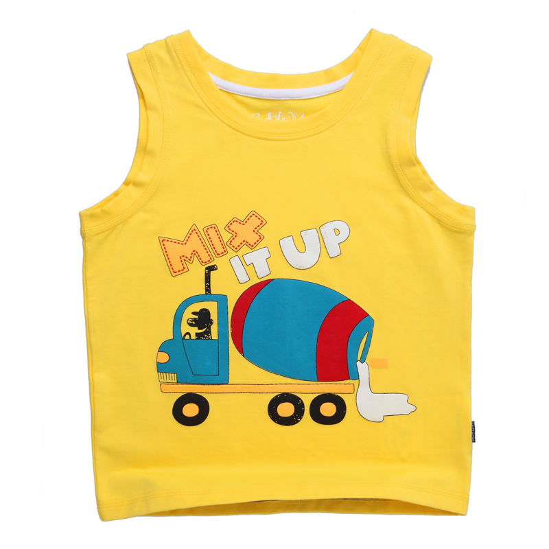 Free shipping+2013 summer Children's clothing goplay 2013 child clothes male child 100% cotton sleeveless vest t-shirt