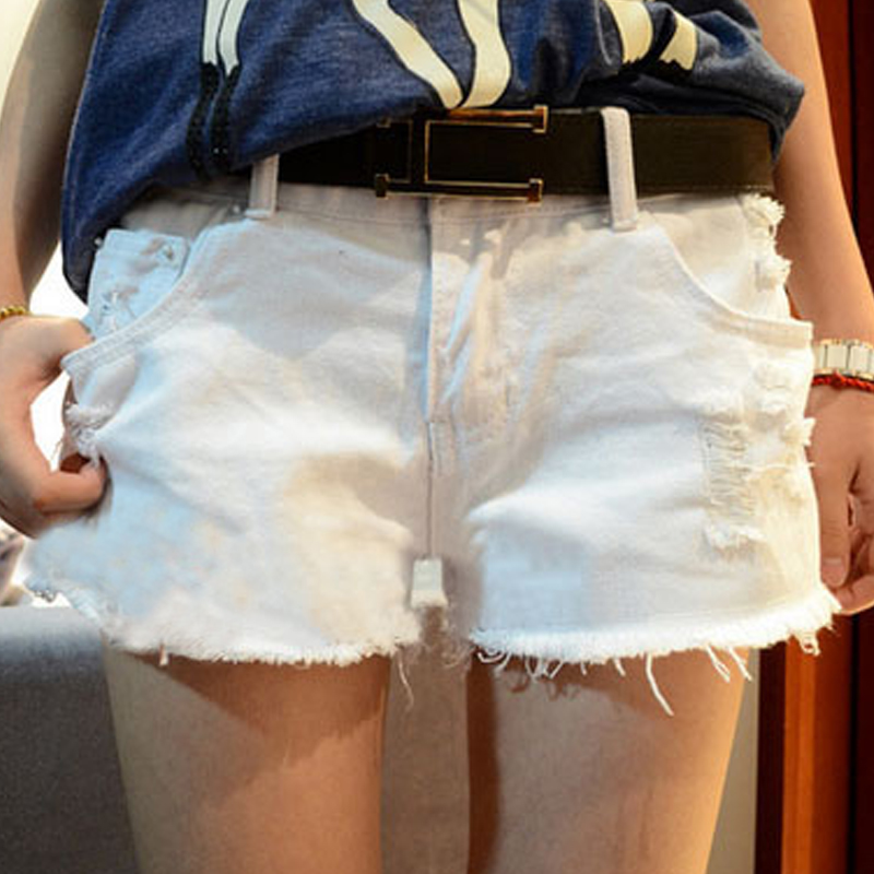 Free Shipping 2013 Summer Fashion White Denim Jeans Shorts All-match Casual Shorts for Women