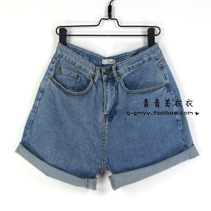 Free shipping 2013 summer high waist loose hin thin  denim shorts women's summer Steel Cotton  shorts plus size 626