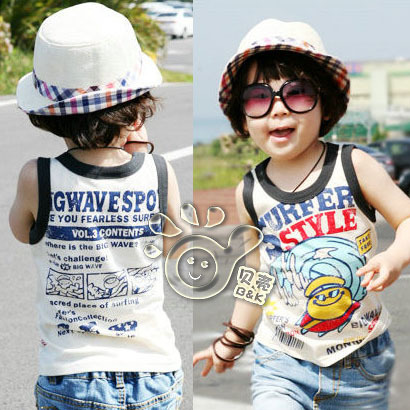 FREE SHIPPING! 2013 summer little boys clothing girls clothing baby vest tx-0352