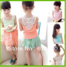 free shipping 2013 summer models female child labor word candy colored vest p487 ok